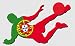 Produktbild 1art1 Fußball - Fußballer Mit Flaggen-Trikot, Portugal Wand-Tattoo Aufkleber Poster-Sticker 90 x 45 cm