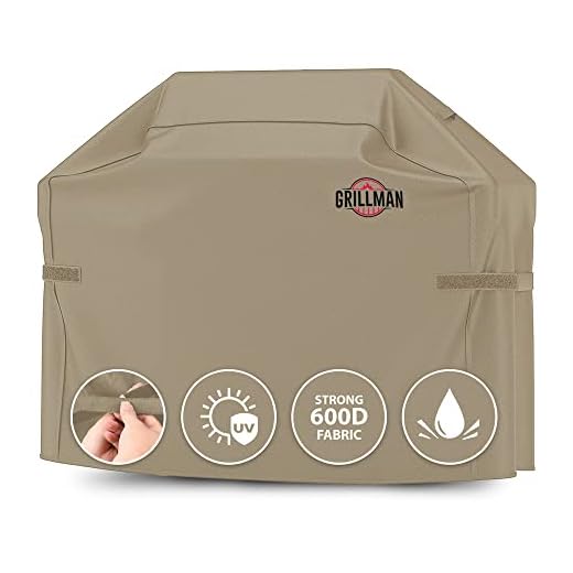 Grillman Premium Grill Cover for Outdoor Grill, BBQ Grill Cover, Rip-Proof, Waterproof, Top Heavy-Duty Large Grill Covers for Outside, Barbecue Cover & Gas Grill Covers (72" L x 26" W x 51" H, Tan)