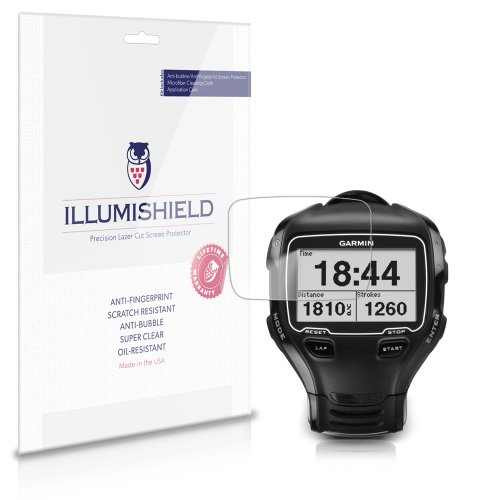 iLLumiShield Screen Protector Compatible with Garmin Forerunner 910XT (3-Pack) Clear HD Shield Anti-Bubble and Anti-Fingerprint PET Film