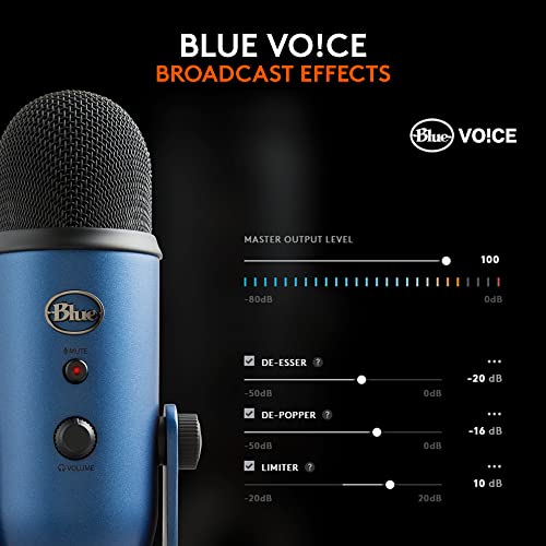 Logitech For Creators Blue Yeti USB Microphone for PC, Mac, Gaming, Recording, Streaming, Podcasting, Studio and Computer Condenser Mic, Blue VO!CE Effects, 4 Pickup Patterns, Plug and Play – Blue by Logitech G - Image 3