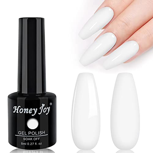 French Manicure Jelly Silicone Nail Stamper With 8 Ml White Gel Polish Kit Set,Clear Transparent Soft Stamp And Scraper For Nail Art Template Plate Printer Tool,Hj-Nat074-Gel-Set-White #TOP2