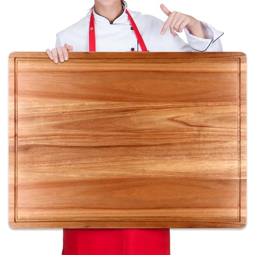 Ayiaren - 20" XL Extra Large Wooden Cutting Boards for Kitchen Charcuterie Boards Hardwood Solid Chopping Board Big Acacia Wood Cutting Board Meat Serving Cheese Board Thick Butcher Block Turkey Carving Board - -4%