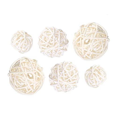 Ifundom, palline di vimini in rattan, 15 palline decorative per vasi da decorazione per la casa, centrotavola, ciotole, decorazioni per matrimoni, giardino, albero di Natale, decorazioni per la casa