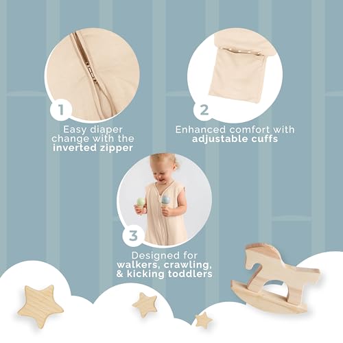 Image of Sleeveless Soft Baby & Toddler Sleeping Sack, Breathable with Adjustable Feet Cuffs & Anti-Slip Grip