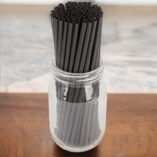 Pitillos desechables negros 7 3/4 pulg diam 1/4 pulg caja 500 miniatura 7