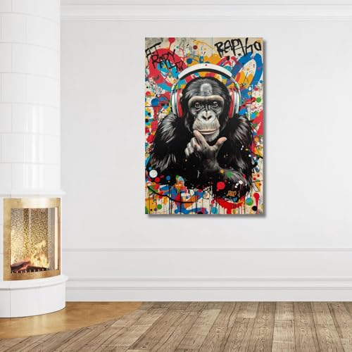 Tableau sur toile DJ Monkey pour transformer un mur vide en art moderne