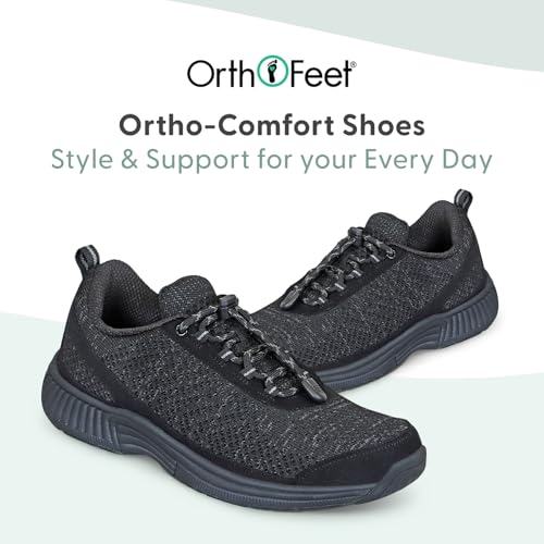Orthofeet Women's Orthopedic Tie-Less Knit Sneakers for Foot Pain Relief Coral 6