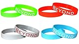 Beyond Dreams 4 Silikonarmbänder mit Gravur Beyond - Neon Farben - Motivationsarmband - Fitness - Gummiarmband für Sport - Remind Yourself - Habit Breaker - Wristband Schmuck - Power