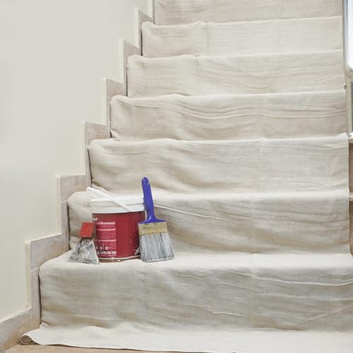 Feuilles anti-poussière en coton pour décoration d'escalier - 7,3 x 0,9 m - Pour décoration d'intérieur, escaliers, sols, couloirs et couloirs - Rouleau de protection contre la poussière et la saleté