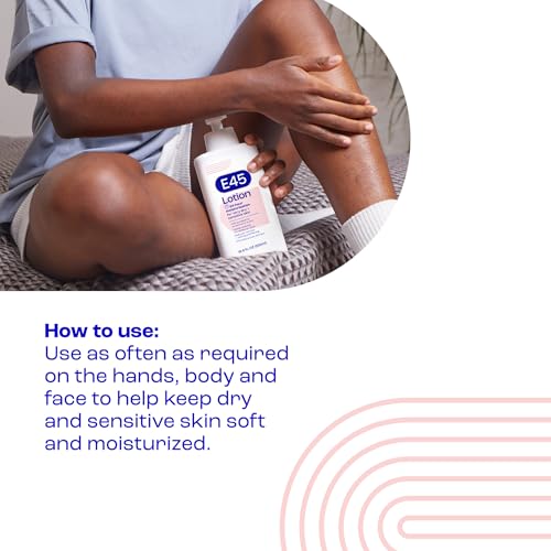E45 Moisturising Lotion for Very Dry, Sensitive Skin, 24 Hour Moisturizer, Fragrance-Free Formula, Protect from Dryness, Reduce Redness, Dermatologically Tested, 16.9 fl oz (500ml) - Image 6