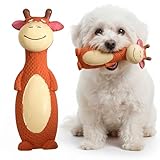 My Pet & Me - Squeaky Dog Toys for Light to Moderate Chewers - Fun Latex Toys for Puppies, Teething, and Gentle Play - Interactive Fetch and Chew Toy with Squeaker (Orange Cow, 6 Inch)