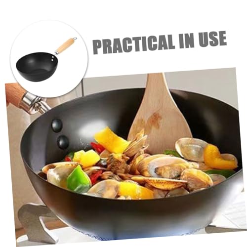 Wok tradicional con base plana y antiadherente miniatura 4