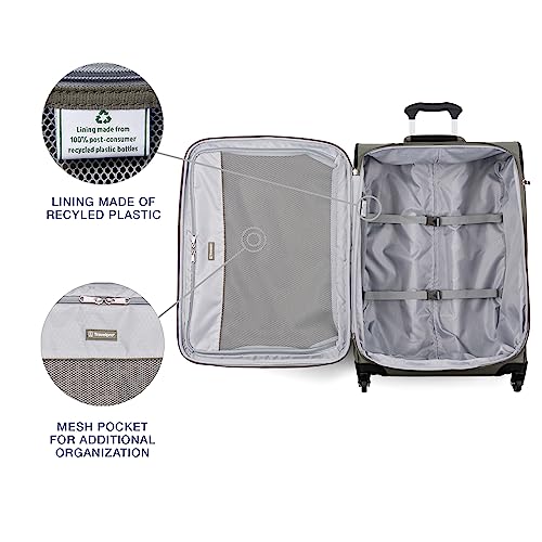 Travelpro Maxlite 5 Softside Expandable Luggage with 4 Spinner Wheels, Lightweight Suitcase, Men and Women, Slate Green, Checked-Medium 25-Inch - Image 6