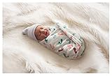 PILL THING Baby Hospital Receiving Swaddle Blanket - Original Baby Footprint Design Breathable 100% Cotton - Durable Hospital Quality - Generous Size - (Newborn, 1 Pack)