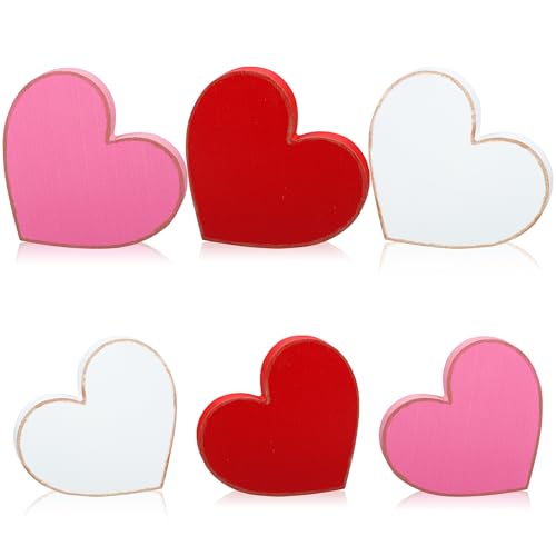 6-Pcs-Valentines-Day-Heart-Wood-Sign-Rustic-Valentine-Tiered-Tray-Decor-Red-Pink-White-Wooden-Heart-Tabletop-Block-Farmhouse-Heart-Table-Centerpiece-for-Wedding-Home-Shelf-Party-Decorations 6 Pcs Valentines Day Heart Wood Sign Rustic Valentine Tiered Tray Decor Red Pink White Wooden Heart Tabletop Block Farmhouse Heart Table Centerpiece for Wedding Home Shelf Party Decorations