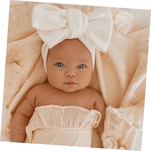2Pcs Hair Bow Headbands Large Waffle Knit Bowknot Hair Accessories for Newborn Soft Elastic Comfortable for Festival Holiday Celebration3
