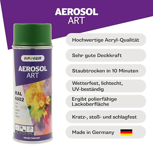 DUPLI-COLOR AEROSOL ART RAL 6002 Laubgrün matt 400 ml - Sprühfarbe – Ansicht 3