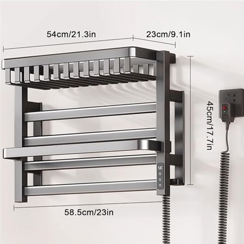 Sèche-serviettes électrique étanche IPX4 et radiateur avec étagère intégrée - 2