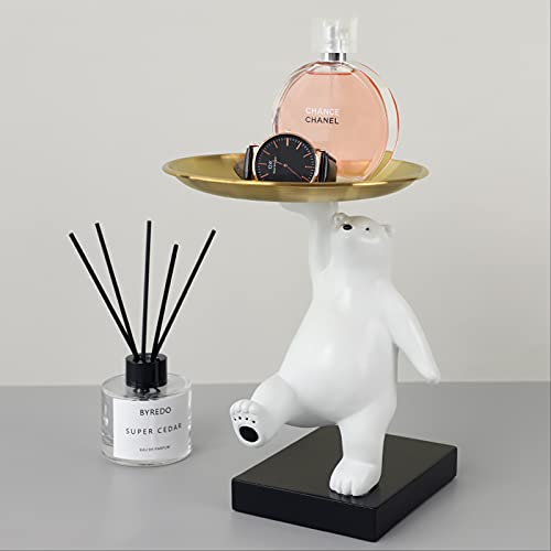 Sculptures Home Decor Figurines For Interior Home Decor Living Room Bedroom Resin Bear Crafts Decorative Tray Table Statues And Sculptures 171822Cm Texture Blue Bear #TOP2