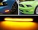GTINTHEBOX Smoked Lens Front Side Marker Lamps w/Amber LED Lights Lamps For 2010-2014 Ford Mustang front bumper
