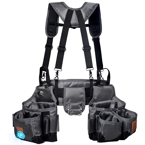 VIDAR TOOLS Tool belt,Tool Belts for Men with Suspenders and Magnetic Tool Pouch.Heavy Duty...