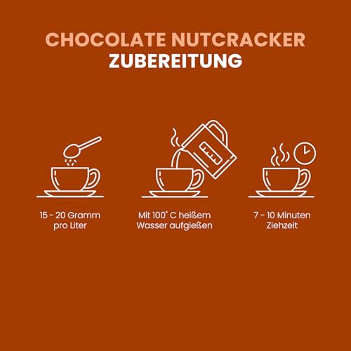 fitvia Chocolate Nutcracker – Aromatischer Rooibostee lose, 100g – Schoko-Nuss Tee mit echten Hasel- & Walnüssen, ohne Zuckerzusatz & ohne Stevia – Made in Germany