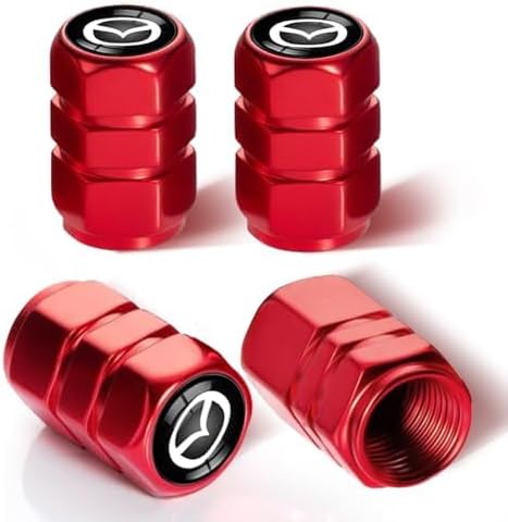 5pcs Car Key Chain whth tire Valve Stem Caps for Mazda M2 M3 M5 M6 MX5 RX7 RX8 A8 CX9 MX6 R3 CX-5 CX-7 CX-8, Car Key Fob Car Dust Caps Combo Set, Key Chain Keyring Accessories-MZD-red image 4