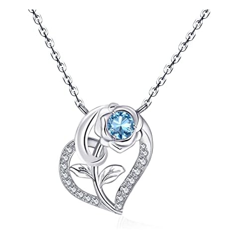 Qings Aquamarine Birthstone Necklace for Women Cover