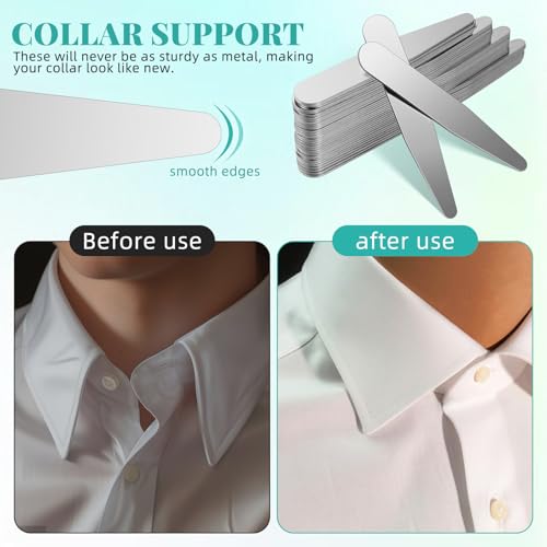 Soportes para cuello de camisa LIFKOME de acero inoxidable y acrílico con borde redondo, 36 uds 7