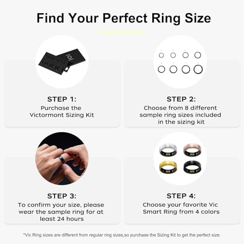 Vic Sizing Kit for Smart Ring - Size Before You Buy - Sizes 6 to 13 - Choose from 8 Sizes - Find The Comfortable Ring Si - Additional View