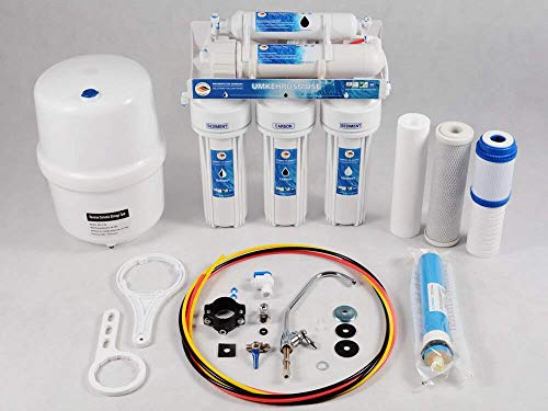 Umkehrosmoseanlage 6 Stufen WASSERFILTER GERMANY - mit BIOaktivkohle und Schaum-Kohlefilter - 75GPD Membran, 285L reinstes Trinkwasser täglich,ökologisch ohne BPA beste Filter für jeden Haushalt