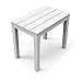Mojawo Banc Table d'appoint 60 x 38 x 45 cm Couleur blanc En plastique avec relief en bois