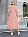 Zeagoo Polka Dot Dress for Women Midi Summer Dresses 2026 Short Sleeve Dress Casual Pleated Long Dresses Pleated Sundress, Pink Dot L