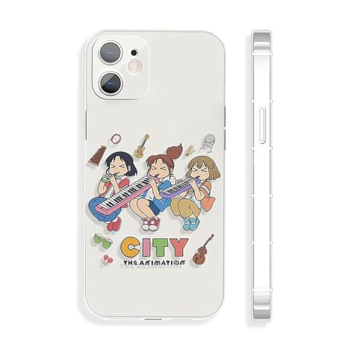 CITY THE ANIMATION 南雲美鳥 にーくら 泉わこ 携帯電話ケース かわいくてかっこいいアニメキャラ かわいいアニメ少女 アイデアスマートフォンケース ソフトシェル iPhoneのさまざまなモデルに対応 ブラック 白 透き通ったのサムネイル