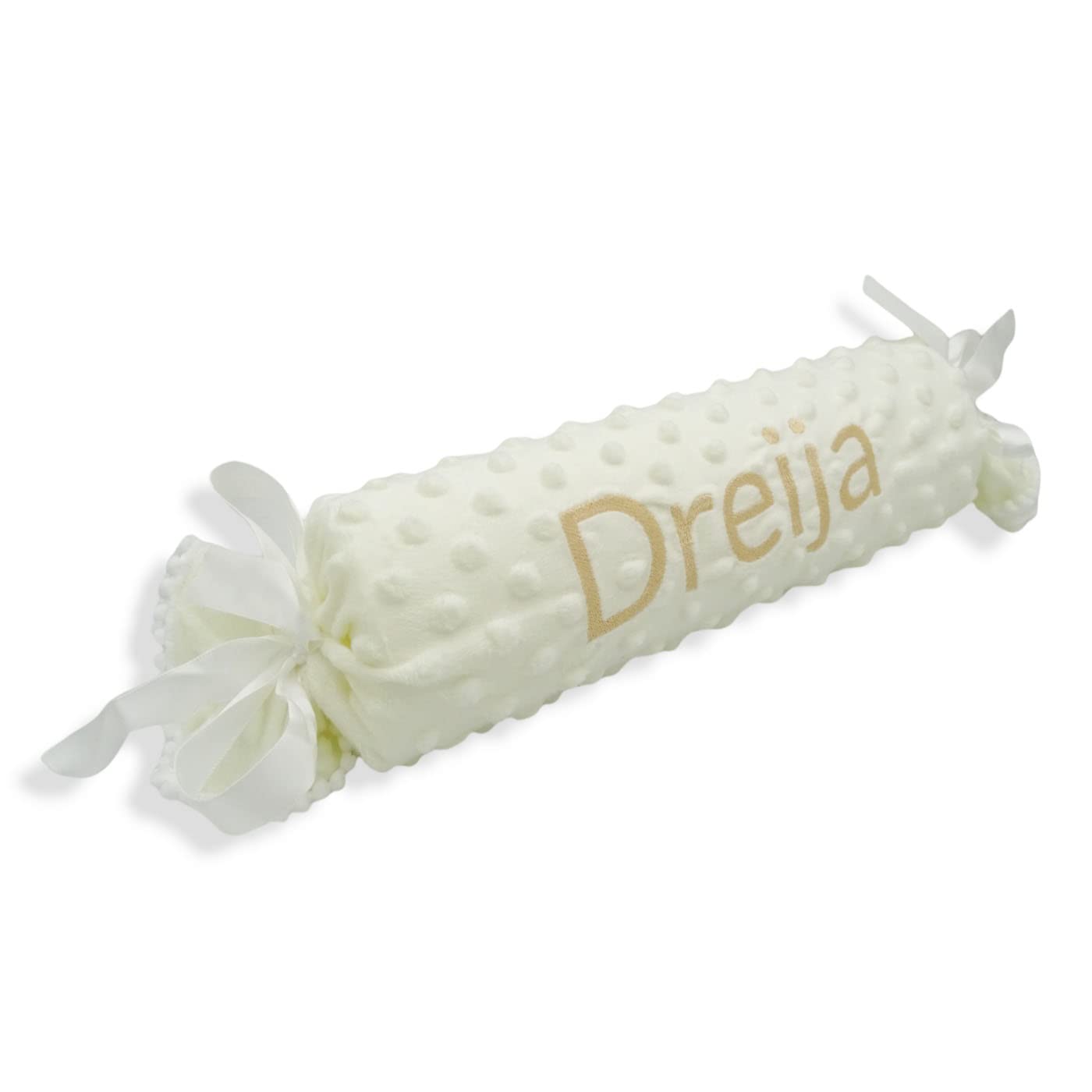 variouss Cojin Antivuelco Personalizado para bebé Recien Nacido, Personalizado con su Nombre Bordado. (Beige)