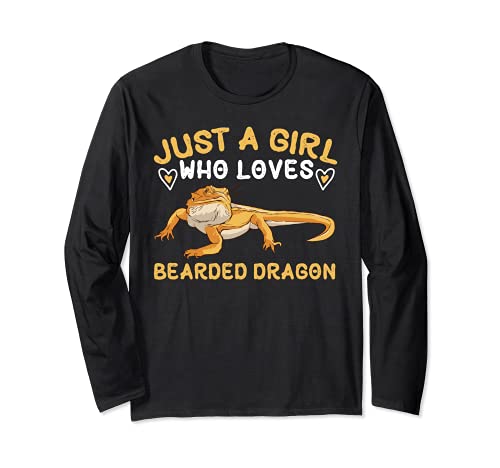 Bearded Dragams I Reptile Lizard Dragon Love Girl Saying Long Sleeve T-Shirt, Black