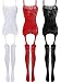 3 Pieces Women's Lace Stockings Lingerie Floral Fishnet Bodysuits Lingerie Nightwear for Romantic Date Wearing (Color Set 3)