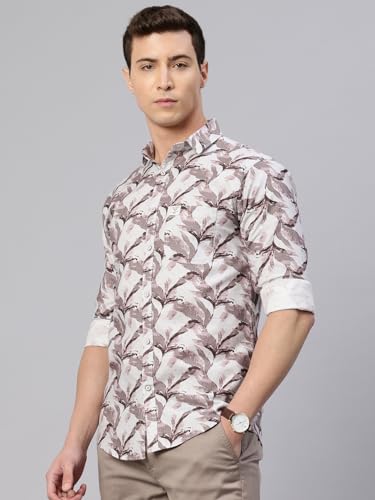 Image of Majestic Man Custom Abstract Printed Pure Cotton Slim Fit Casual Shirt