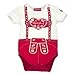 Alpenglück Baby-Body 'Hosenträger Herz' aus Baumwolle Gr. 74 I Schöner Mädchen-Body in Rot I Body für Babys mit Hosenträger-Herz-Print I Baby-Bodysuit aus Stretch I Wunderschöne Babykleidung