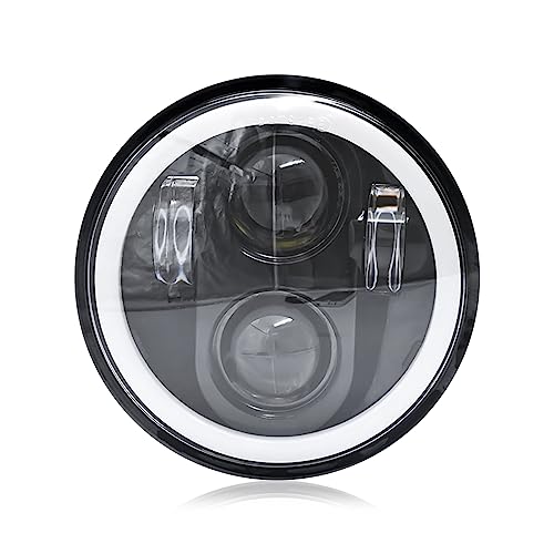 Jemora Phare LED de Moto 5-3/4 ''5.75 Pouces avec Clignotant Hi/Lo Beam DRL feu de Conduite à Angle Rond de 5.75 Pouces