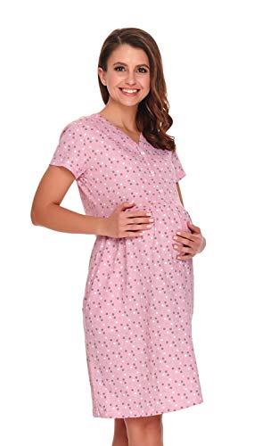 dn-nightwear - Camisón de lactancia/maternidad, para mujer, 100% algodón Papaya 20.1 S
