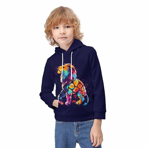 Pull lion à capuche enfants résistant aux lavages et confortable pour le collège - 3