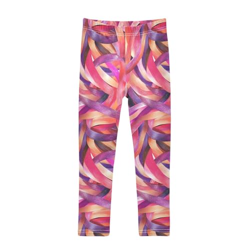 KLL Rose Gold Pink Glitter Toddler Girls' Leggings Soft Full Length Lounge Pants Exercise