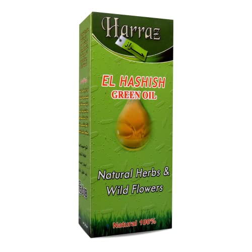 bonballoon Herbals Harraz Oil Natural Herbs And Wild Flowers For Hair Care Egyptian Arab Arabic Arabian Herbal Herb No Additives Non Gmo Kosher Halal (1 Pack = 3.38 oz / 100 ml) All Types Hair