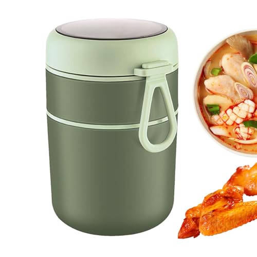 Contenedor De Alimentos Aislado, Tarro De Alimentos Aislado | Contenedor Térmico Para El Almuerzo De Acero Inoxidable | Portátil A Prueba De Agua Con Asa Y Tarro