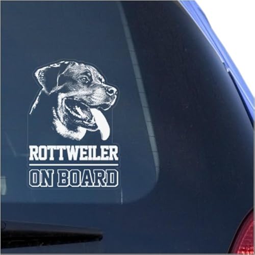 Rottweiler Clear Vinyl Decal Sticker for Window, Rottie Dog Sign Art Print