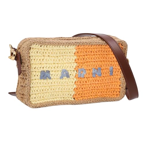 [Marni] [マルニ] ショルダーバッグ レディース ポーチ シーサイドカメラバッグ ラフィア素材 SBMP0276U0 P9110 (ZP196／キャロットオレンジ×シャドウグレー) [並行輸入品]