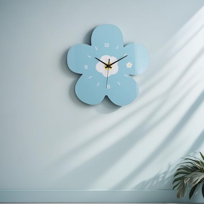 Reloj de Pared Flor Azul 12 Pulgadas Silencioso Cuarzo miniatura 6