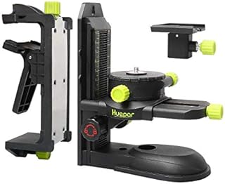 Huepar Professional Ceiling Clamp - Fine-Tuning Bracket Laser Level Adapter - Adustable Magnet Bracket with Adjustable Clip - 360° Adjustable Support with 1/4"-20 Male Threaded - PV10+