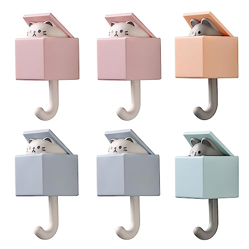 VOSSOT 6 Stück Tier Wasserfest Haken, Handtuchhaken Kinder, Kinder Lustig...